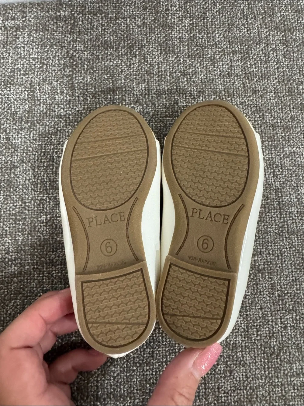 The Children's Place Cream Glitter Toe Mary Jane Flats